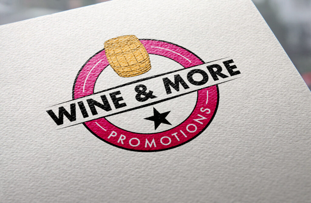 wine and more promotions new logo mockup