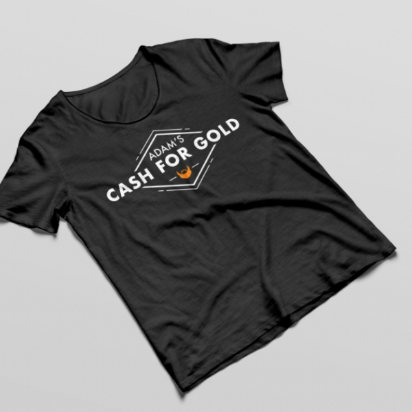 custom logo on black tee shirt