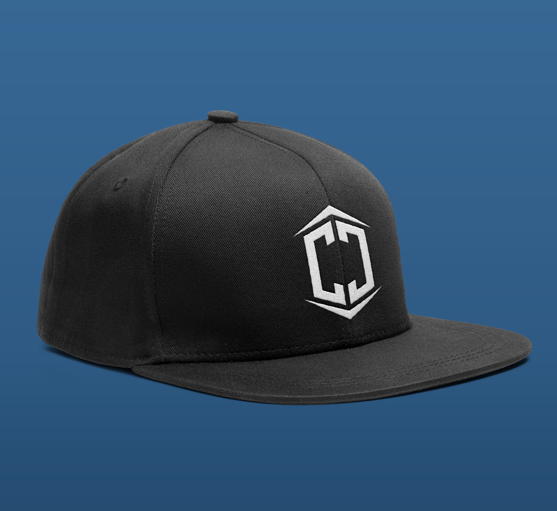 Carter Construction logo hat on blue background